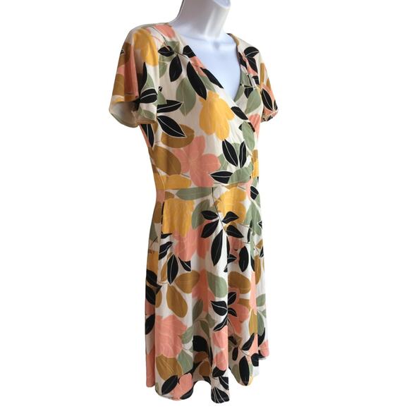 Rachel Zoe Colorful Floral Print Knit Dress with Supplice Neckline size M - Picture 5 of 10